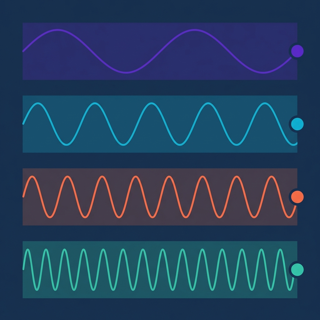 Illustration of four brain-wave frequency bands